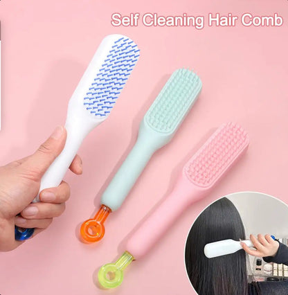 Premium Self Cleaning Hair Brush | One-Click Hair Removal Comb