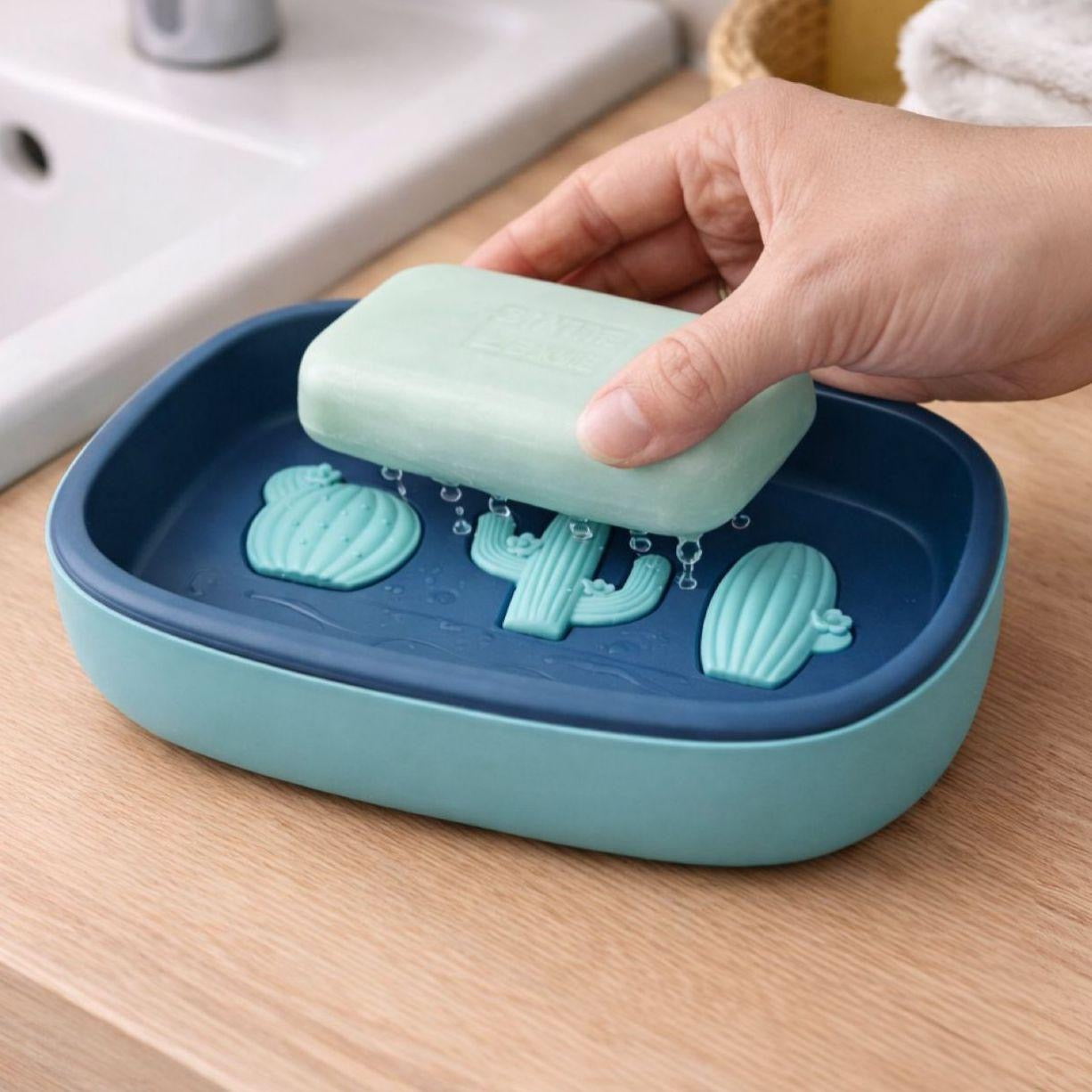 Cactus Self-Draining Soap Dish – Dual-Layer Anti-Soggy Holder