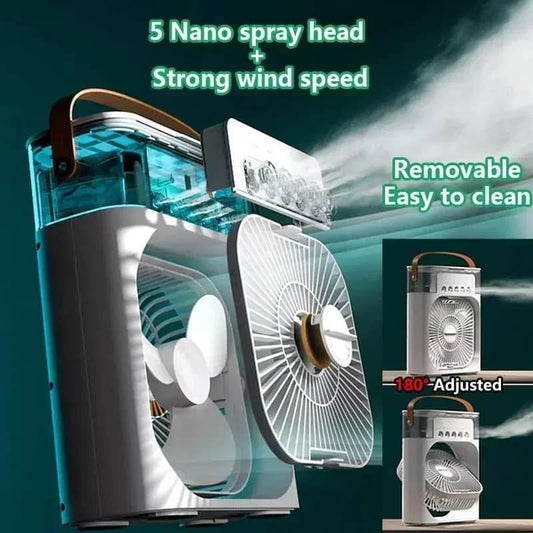 5-Spray Nano Mist Portable Air Cooler & Desktop Fan