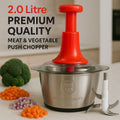 Manual Food Chopper with Stainless Steel Bowl