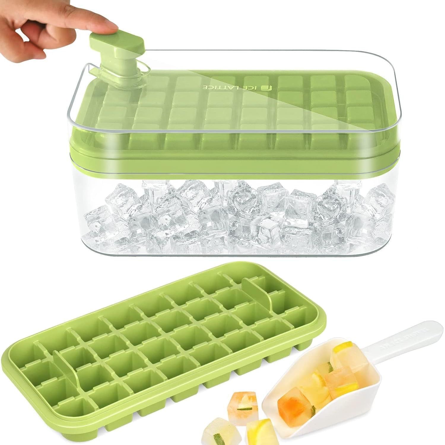 64-Grid Deluxe Ice Cube Maker & Storage System