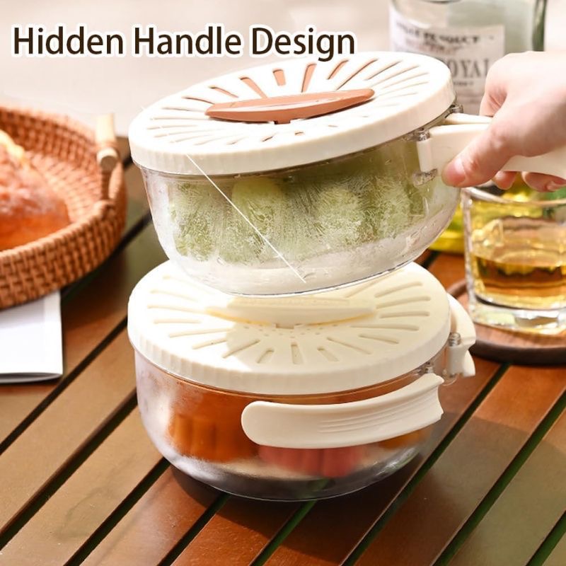 Premium 2-in-1 Dual-Layer Rotary Drain Basket & Vegetable Washer