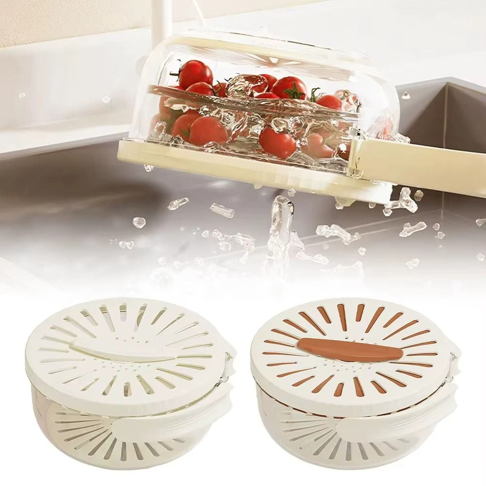 Premium 2-in-1 Dual-Layer Rotary Drain Basket & Vegetable Washer