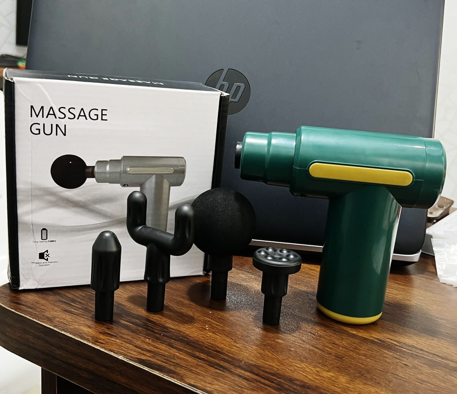 Pro-Series Portable Deep Tissue Massage Gun with 4 Interchangeable Heads