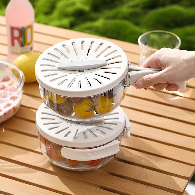 Premium 2-in-1 Dual-Layer Rotary Drain Basket & Vegetable Washer