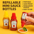 Portable Mini Squeeze Sauce Bottles (Set of 2) – Leak-Proof & Refillable Travel Condiment Containers