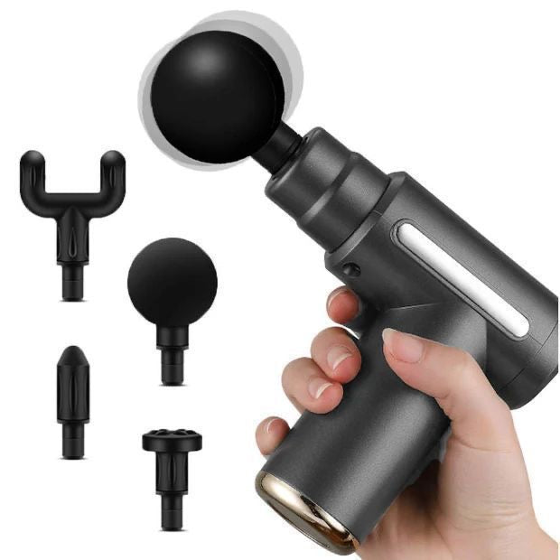 Pro-Series Portable Deep Tissue Massage Gun with 4 Interchangeable Heads