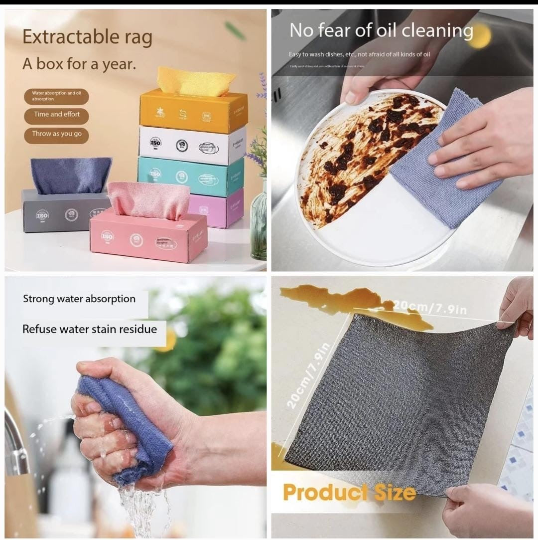 Reusable Microfiber Cleaning Wipes Box – The Ultimate Kitchen Solution!
