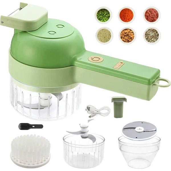 4-in-1 Handheld Electric Vegetable Cutter & Slicer Set
