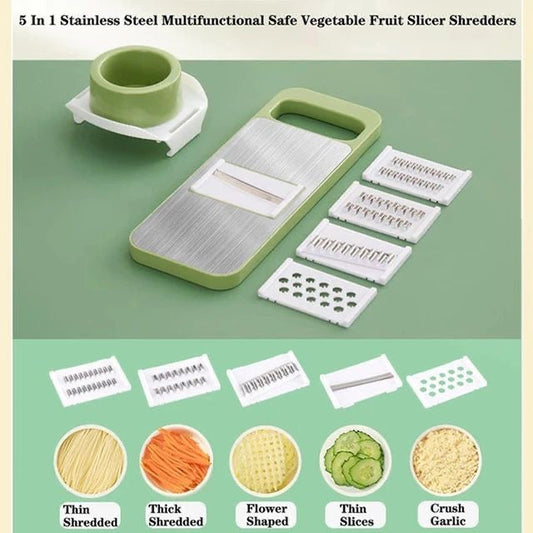5-in-1 Premium Stainless Steel Vegetable & Fruit Slicer Set