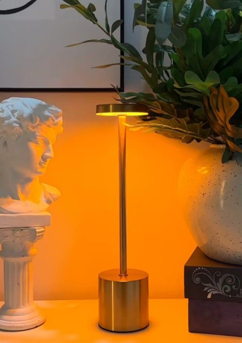✨ Aesthetic Metal LED Touch Lamp | Rechargeable & Touch Control
