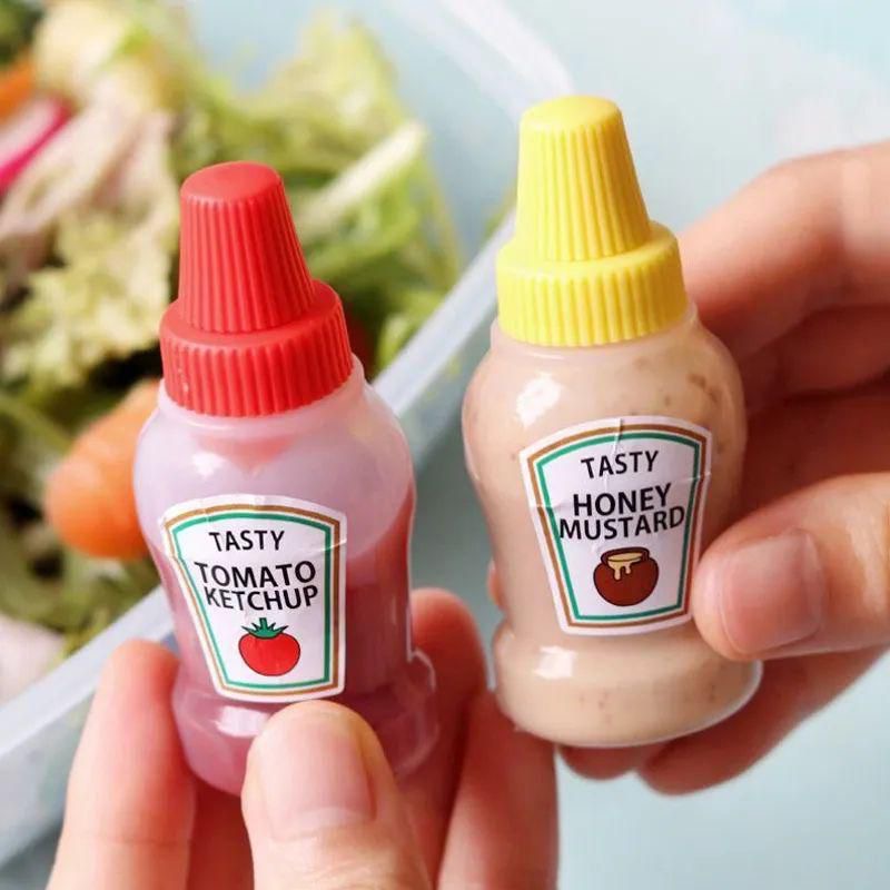 Portable Mini Squeeze Sauce Bottles (Set of 2) – Leak-Proof & Refillable Travel Condiment Containers