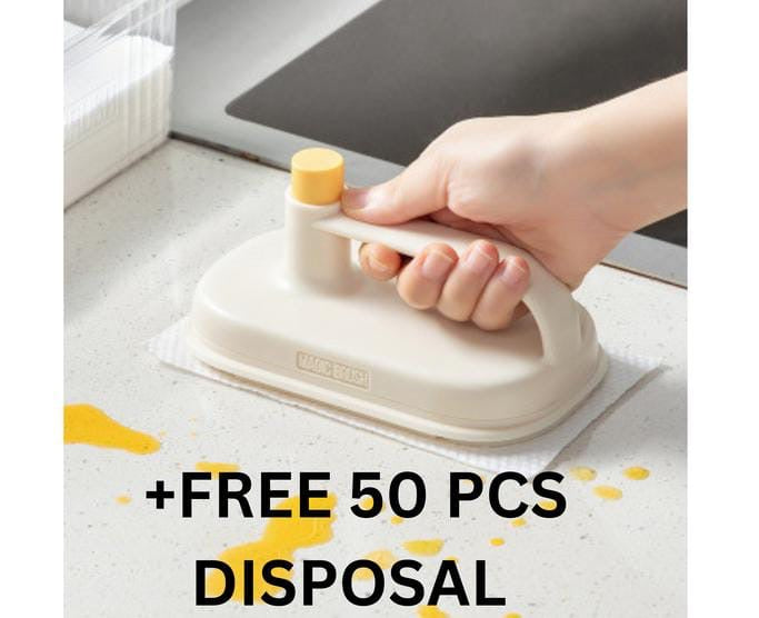 2-in-1 Multi-Surface Cleaning Scrubber Brush – Easy Grip Kitchen & Glass Cleaner