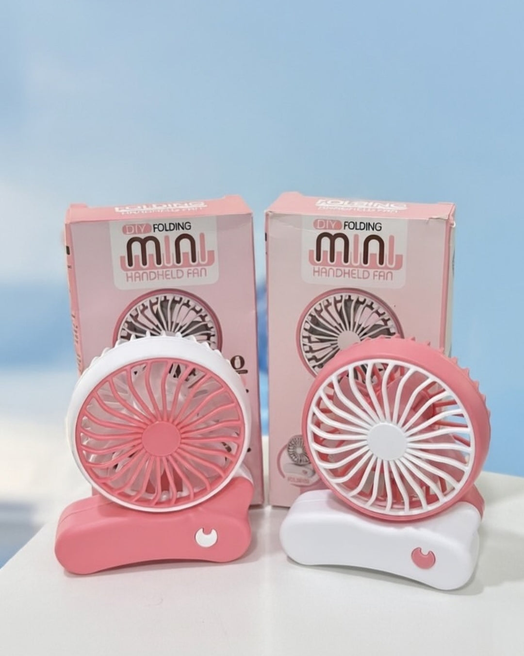 Portable Mini Folding Handheld Fan – Rechargeable Cooling Fan with Stand