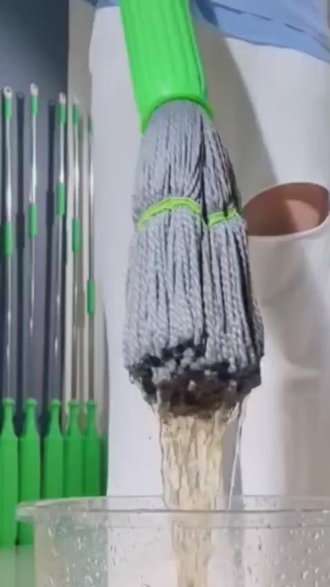 Self-Wringing Microfiber Twist Mop with Extendable Stainless Steel Handle
